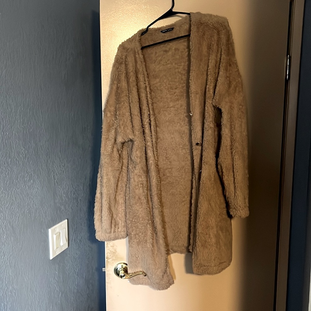 Oversized teddy bear material sweater